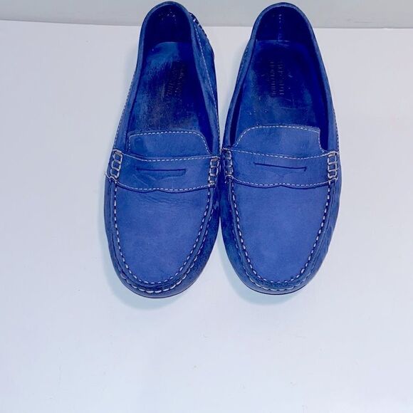 Mercanti Florentini blue suede leather driving flats loafers - Picture 2 of 4